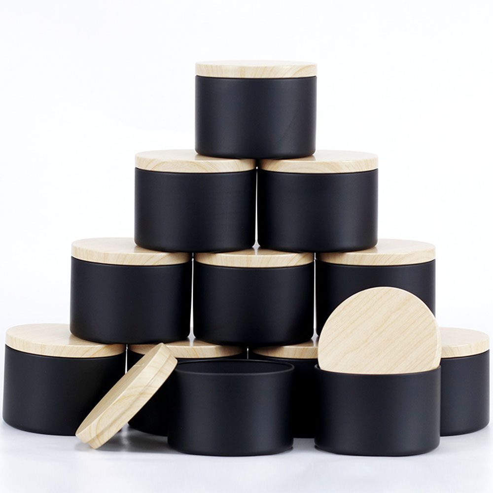 Candle Making Jars With Lids - 24pcs 4oz Black Candle Jars ,Round