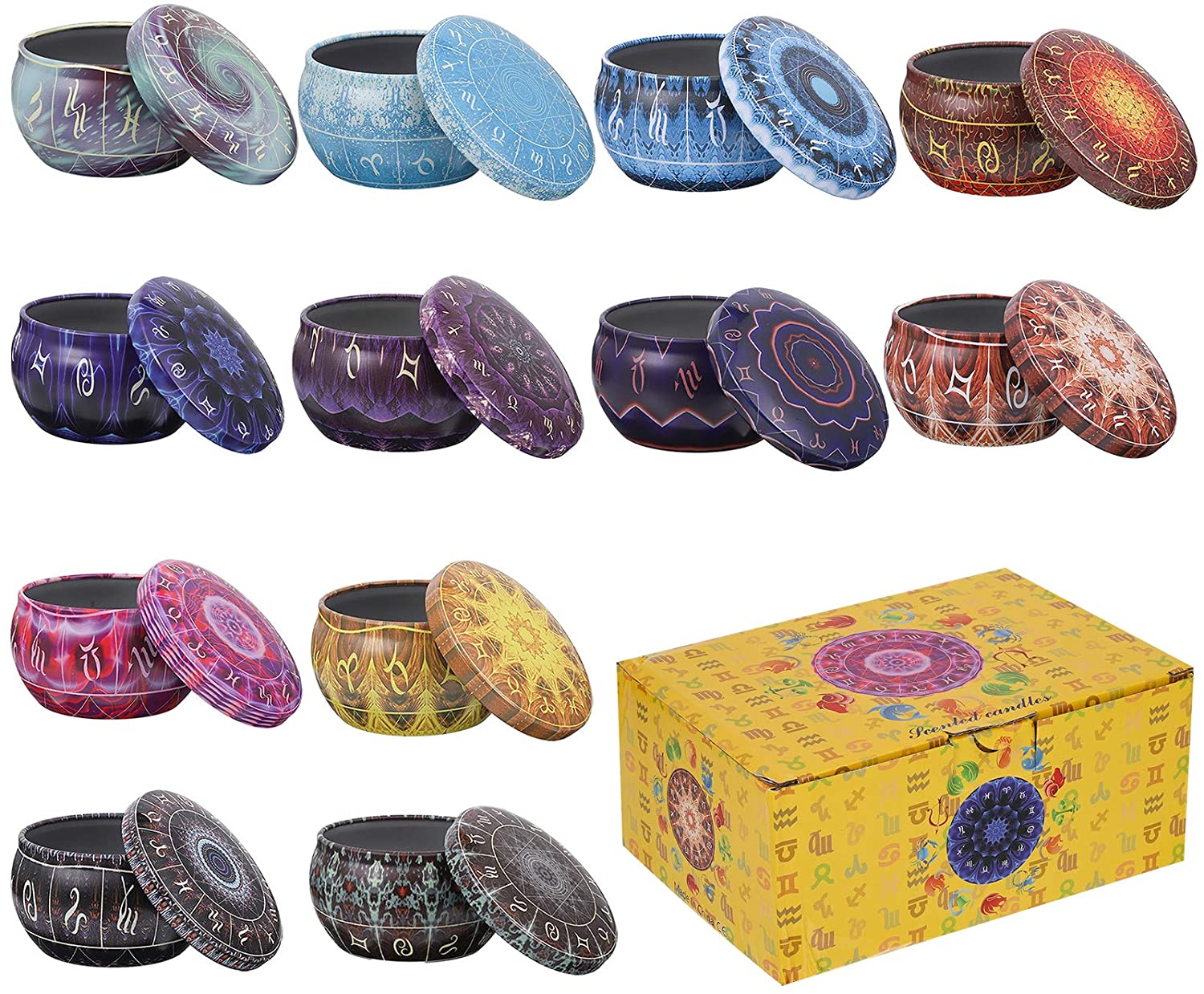 Candle Making Jars With Lids - 12 pack Candle Tins Round Candle