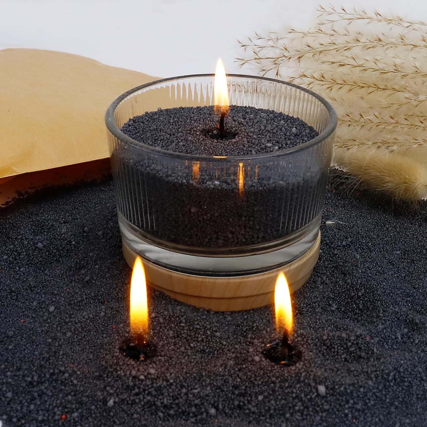 Candle Making Easy - Black Candle Sand with Wick, 200g