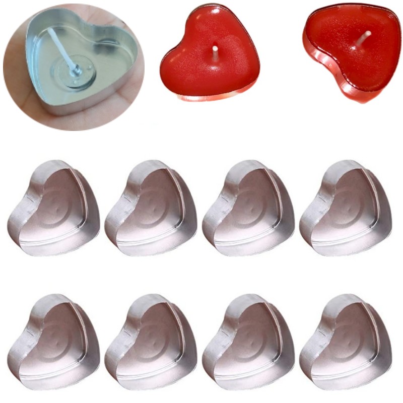100 Sets Heart shaped Empty Al - Candle Making Easy 评论和价格