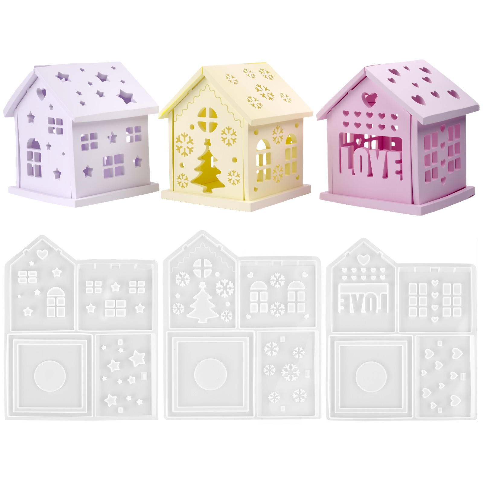 3D House Silicone Mold DIY Chr - Candle Making Diy 评论和价格
