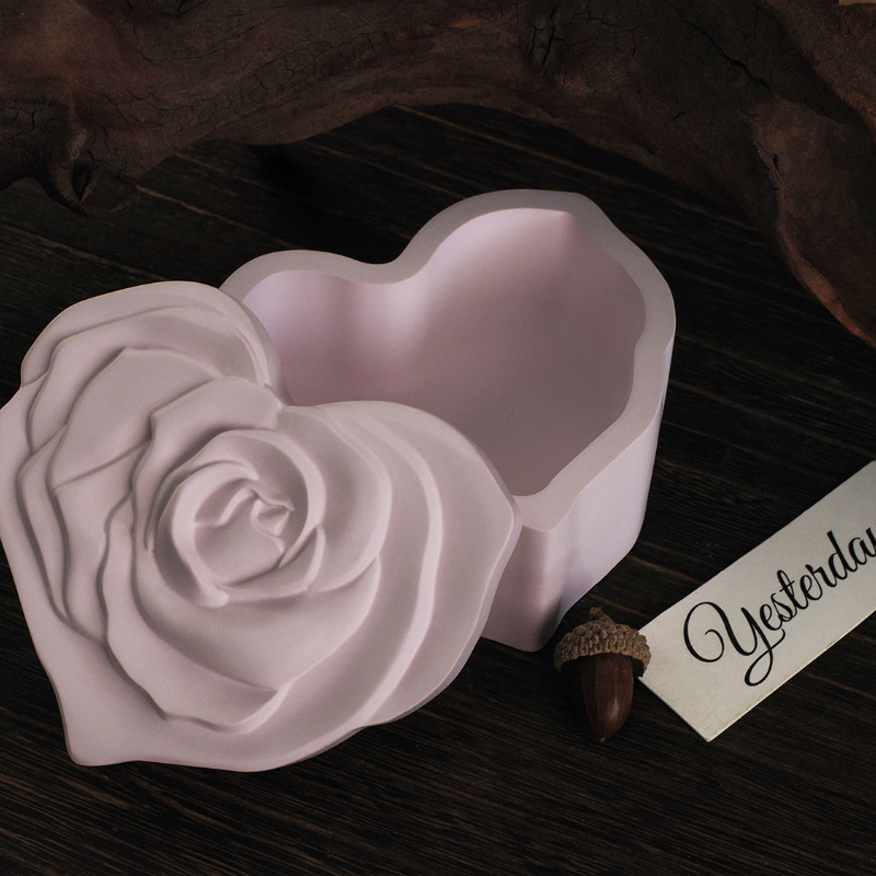 Heart Shape Rose Silicone Mold - Candle Making Jars With Lids 评论和价格