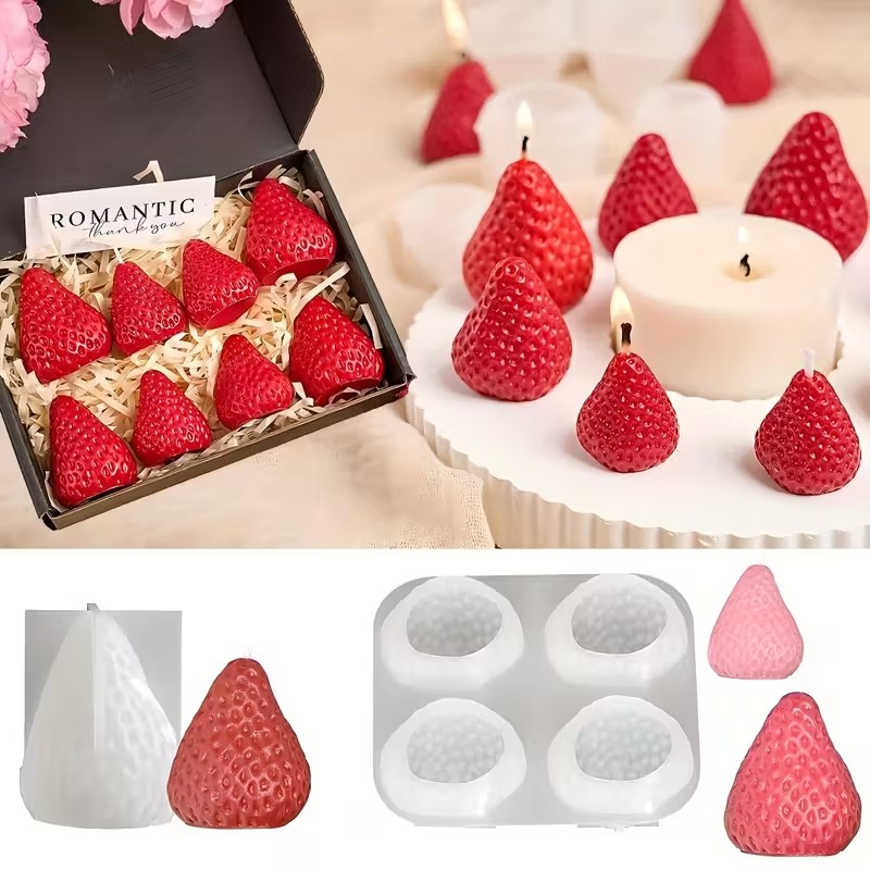 Strawberry Silicone Candle Mol - Candle Making Diy 评论和价格