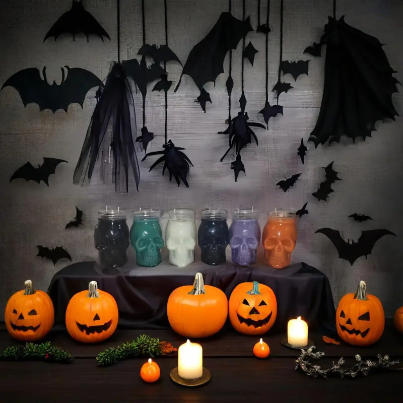 6 Pack Halloween Transparent S - Candle Making Jars With Lids 评论和价格