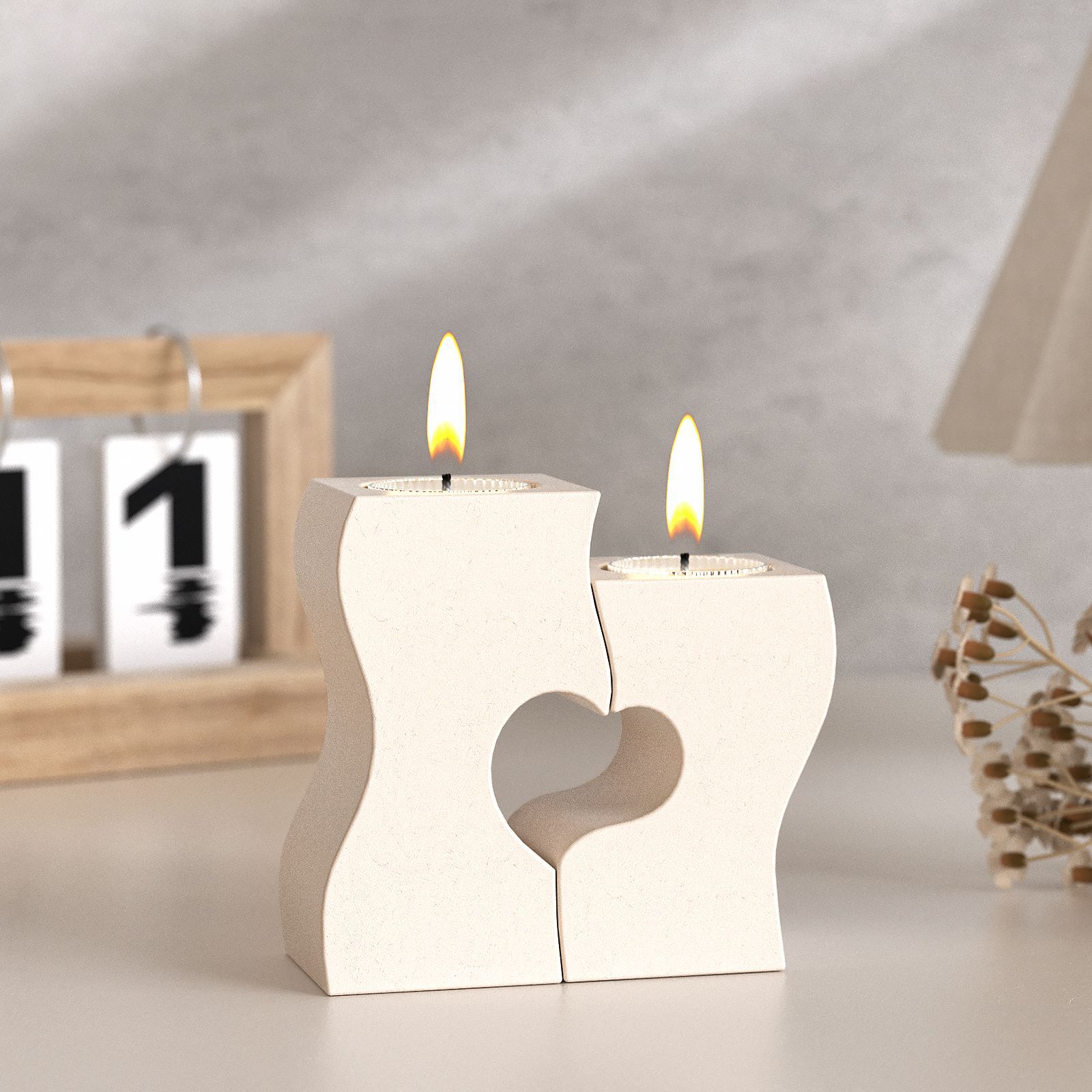 S Heart Candlestick Silicone M - Candle Making Diy 评论和价格