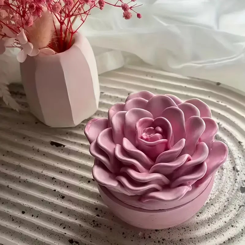 top quality 3d rose flower can - Candle Making Jars With Lids 评论和价格