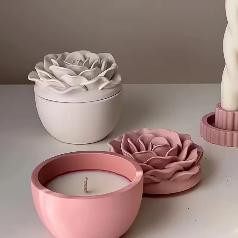 top quality 3d rose flower can - Candle Making Jars With Lids 评论和价格