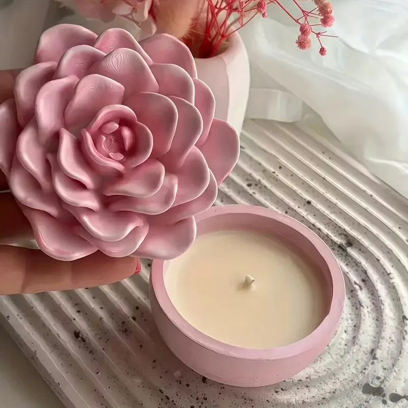 top quality 3d rose flower can - Candle Making Jars With Lids 评论和价格