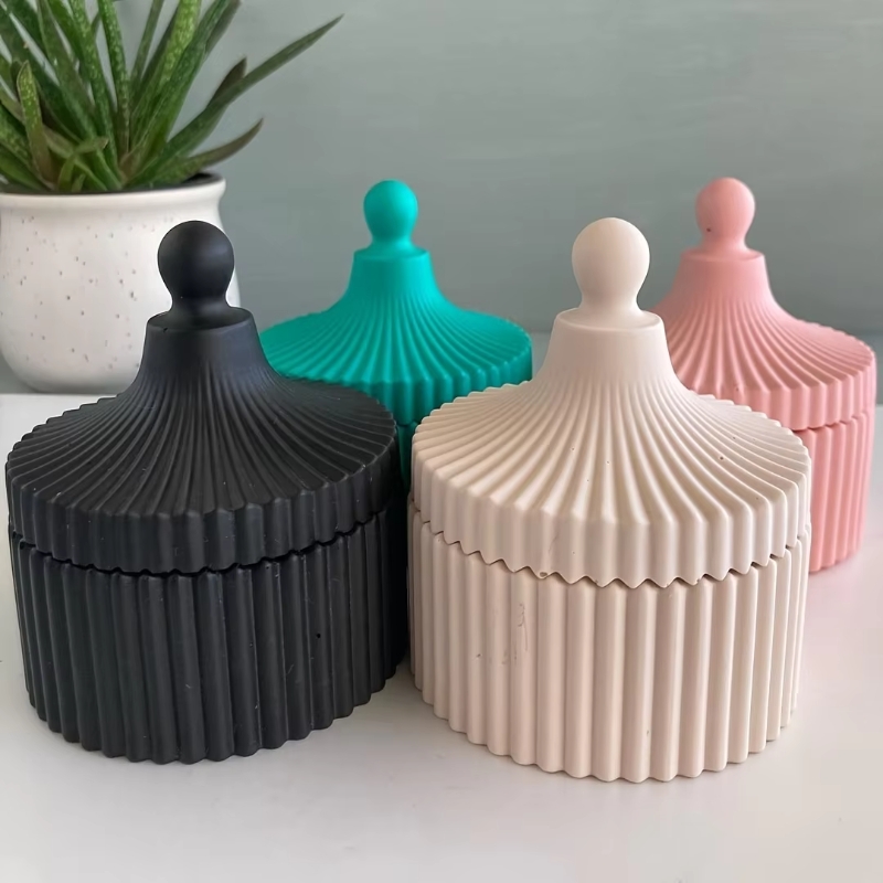 1 Set Silicone Candle Jar Mold - Candle Making Jars With Lids 评论和价格