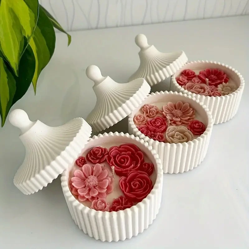 1 Set Silicone Candle Jar Mold - Candle Making Jars With Lids 评论和价格